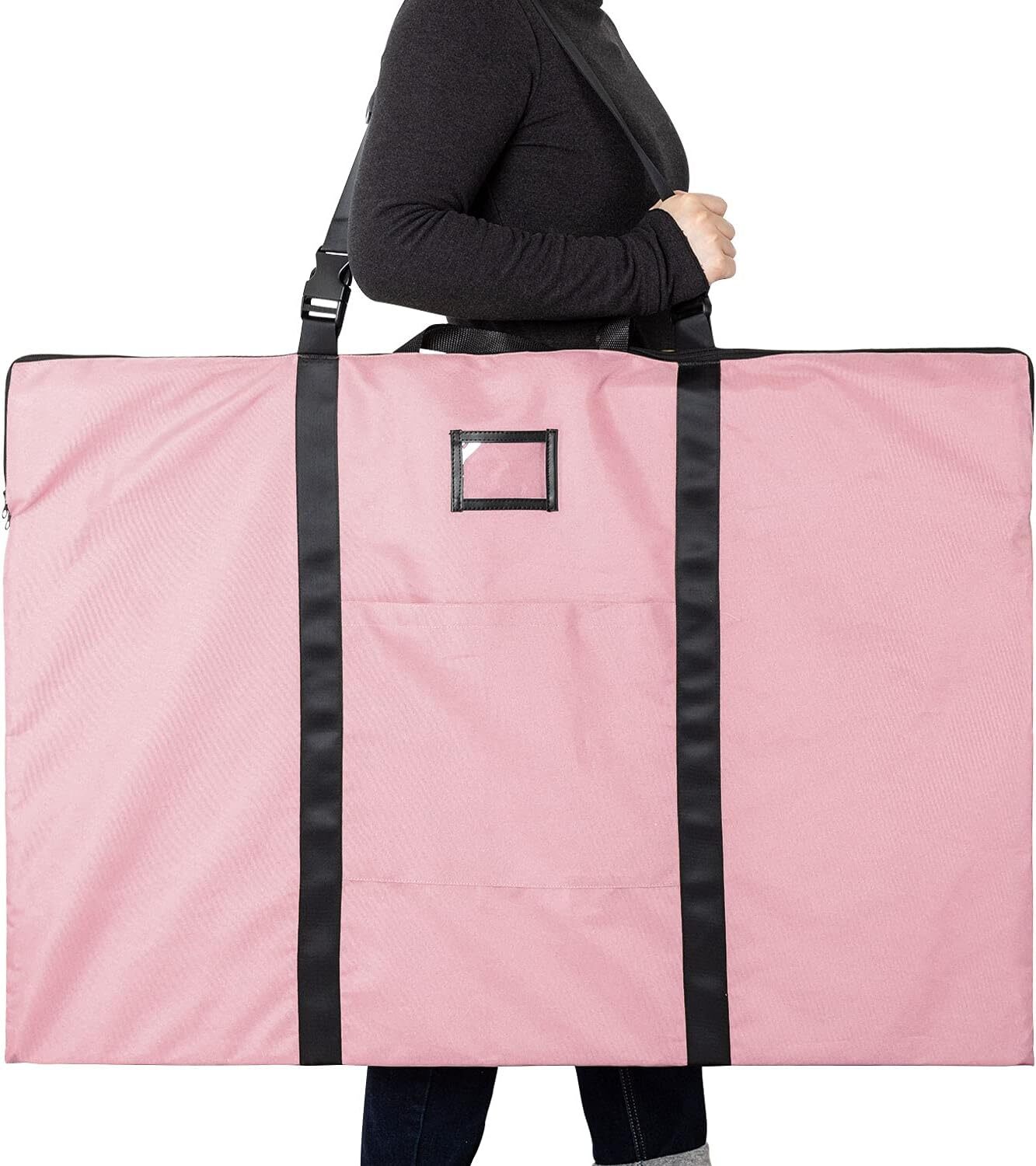 Large Size Art Portfolio Bag with Nylon Shoulder, 24 x 36 inches Light pink
