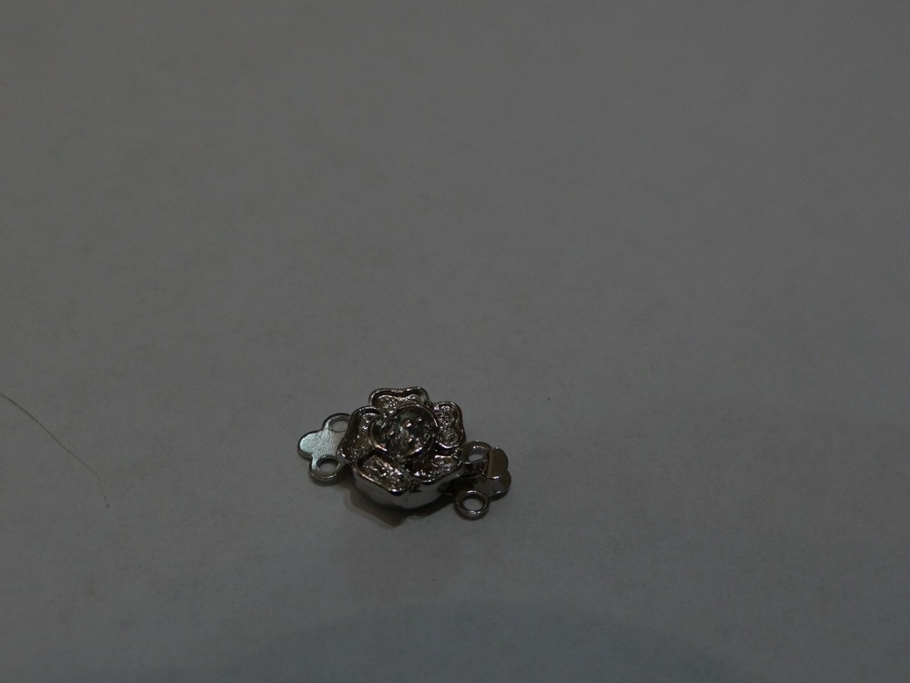 9mm "Rose" 2 Strand Clasp Silver Plate