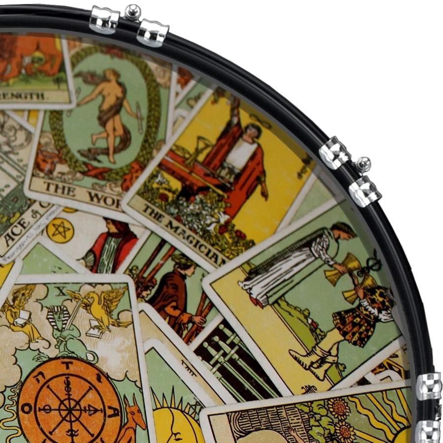 22" Custom Bass Kick Drum Front Head Graphic Graphical Tarot 3