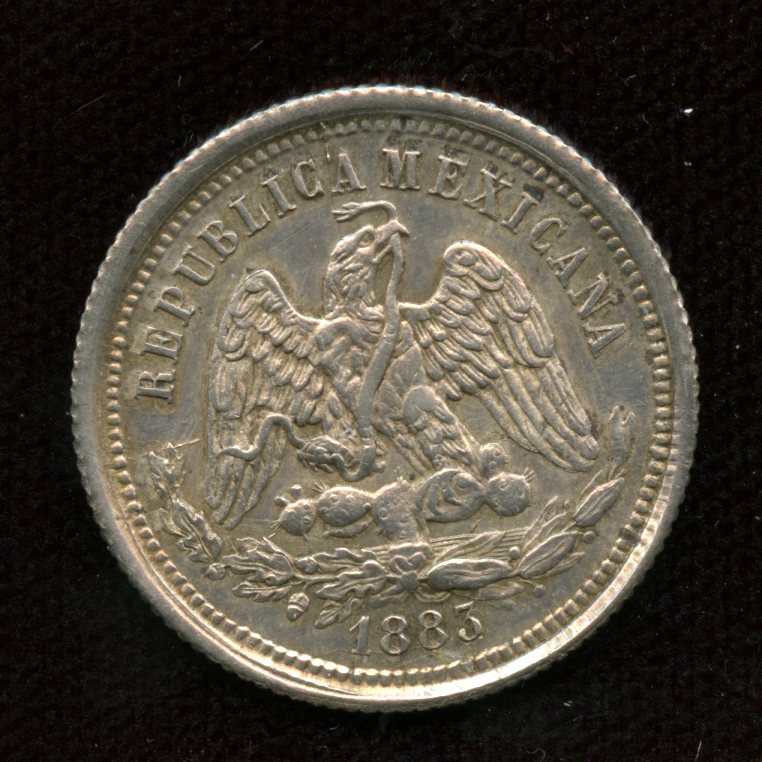 1883 Mexico Mo M 25 Centavos Silver Coin  C7