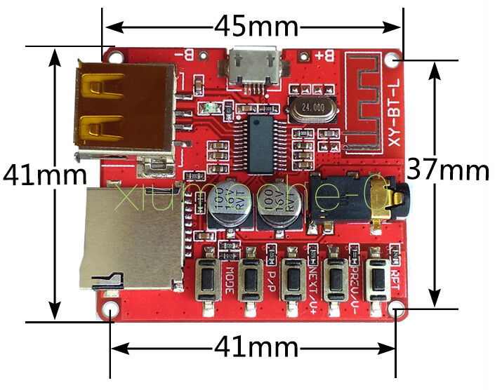 Bluetooth 4.1 Audio Decoder MP3 Player Board Micro USB TF SD Card Module 3.7V-5V