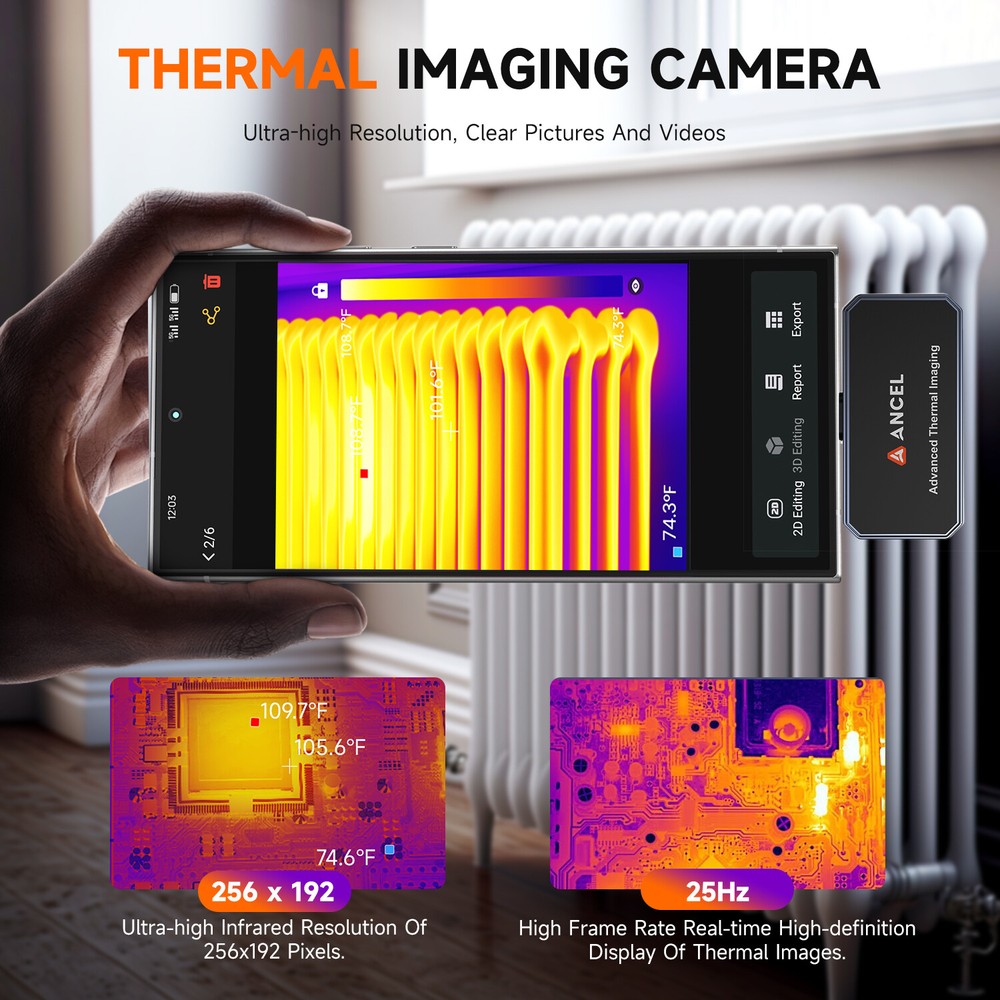 Portable Thermal Imaging Camera with 256x192 IR Resolution for Android Devices