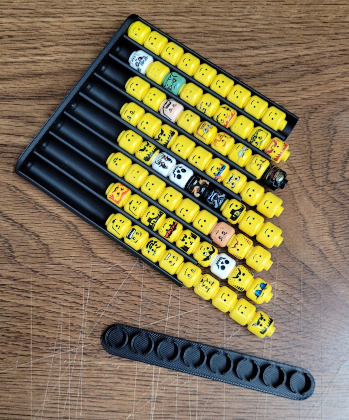 Lego Minifig Head Display Storage Rack - 3d Printed - ANY COLOR - Holds 72 heads