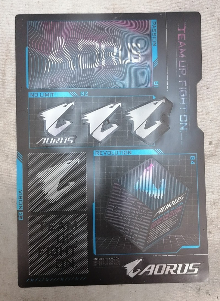 GIGABYTE AORUS Sticker Sheet - Black