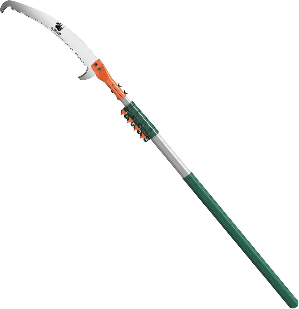 Tree Pruner Pole Saw Manual Extendable Long 5.5m, Green