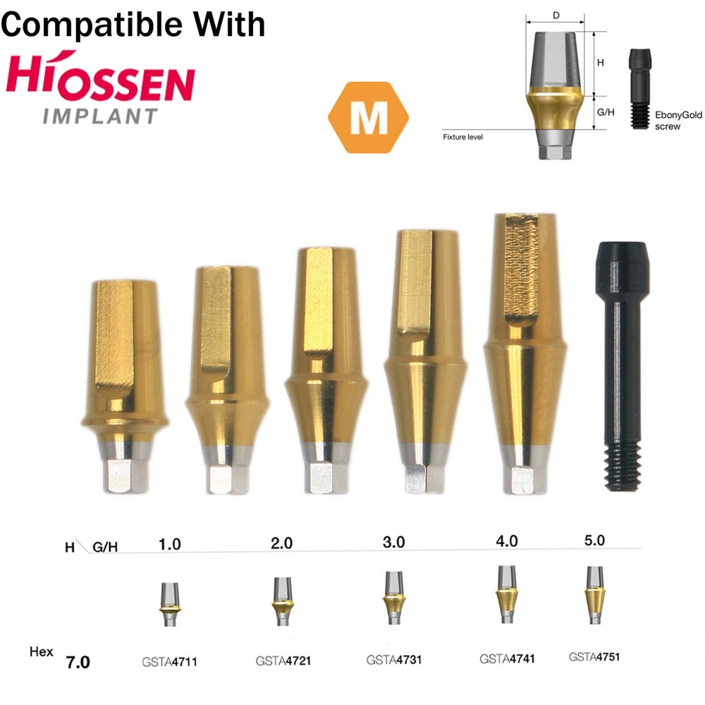 Titanium Straight Transfer Abutment Compatible with Osstem Hiossen Mini/Regular