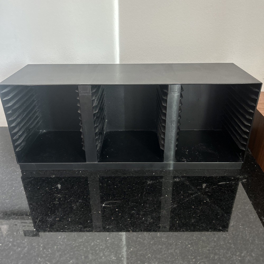 Alpha 36 CD 3 Compartment CD Holder Shelf Tower Wall Mount Storage Black Plastic
