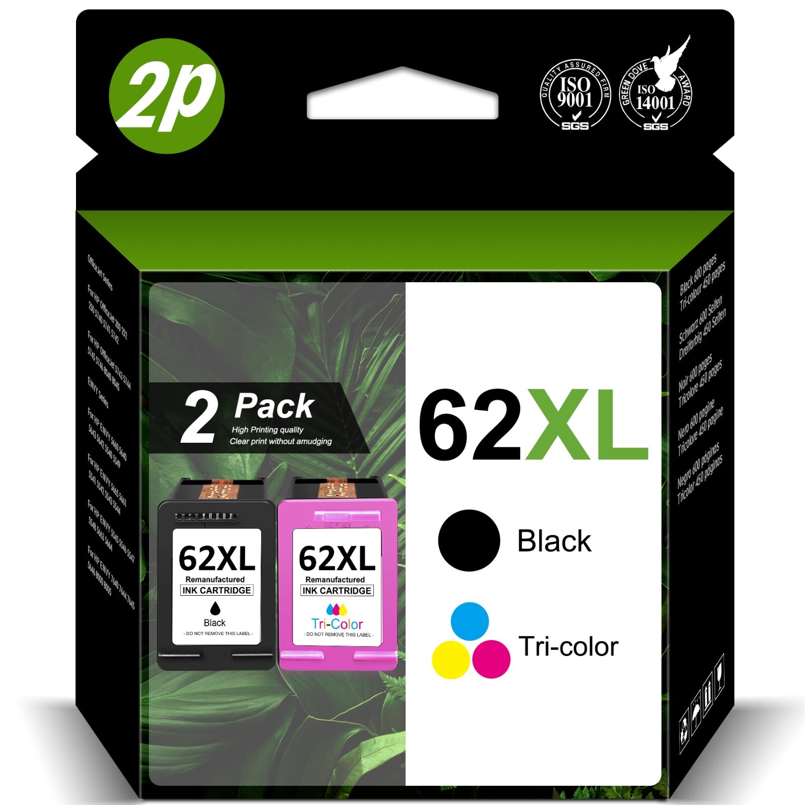 62 XL XXL Ink Cartridges For HP Ink 62XL Envy 7640 5540 5640 5660 5740 Printer