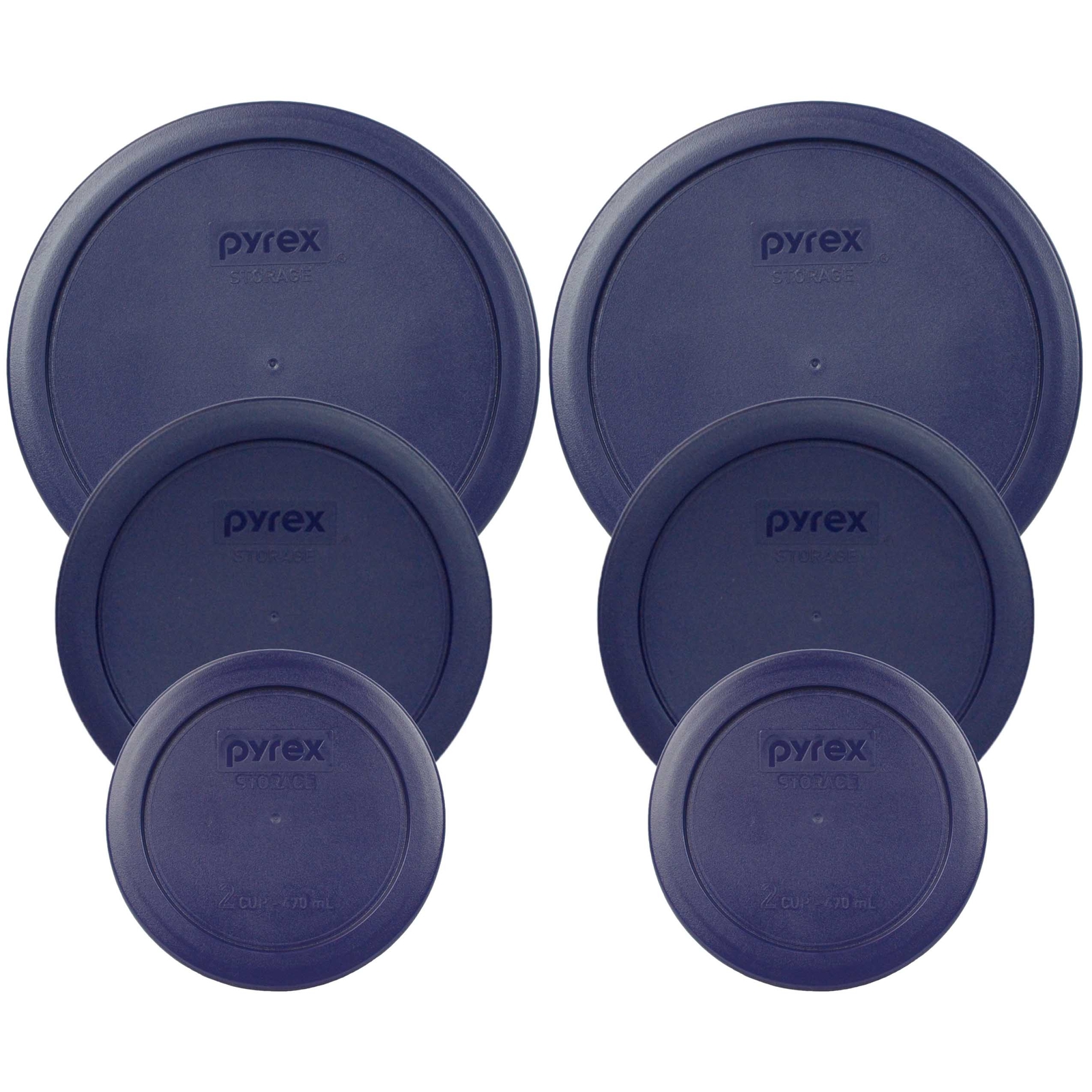 Pyrex (2) 7200-PC (2) 7201-PC (2) 7402-PC Blue Plastic Storage Replacement Lids