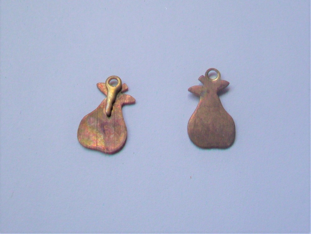 50 pcs. Raw Brass Stamping Finding- SMALL PEAR FRUIT CHARM Shape