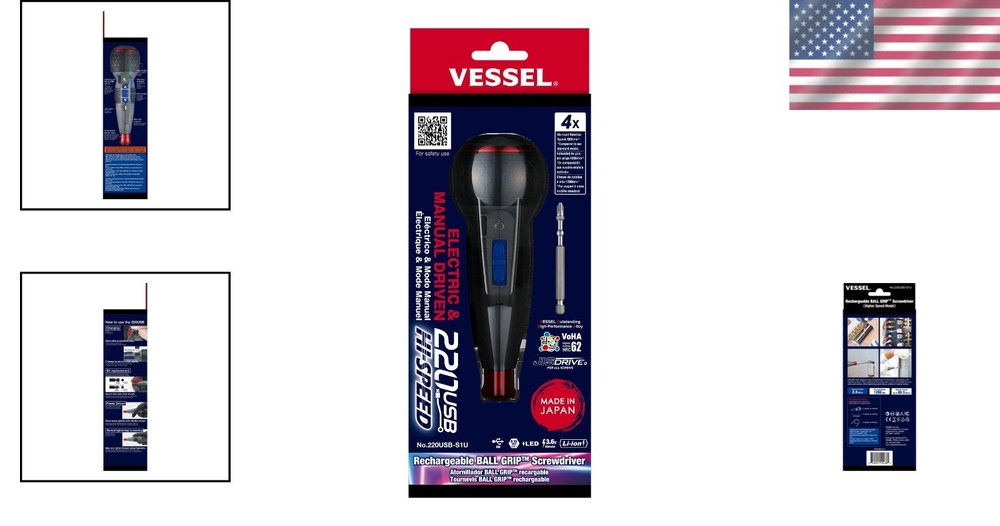 Rechargeable Cordless Screwdriver with Ergonomic Design & Interchangeable Bits