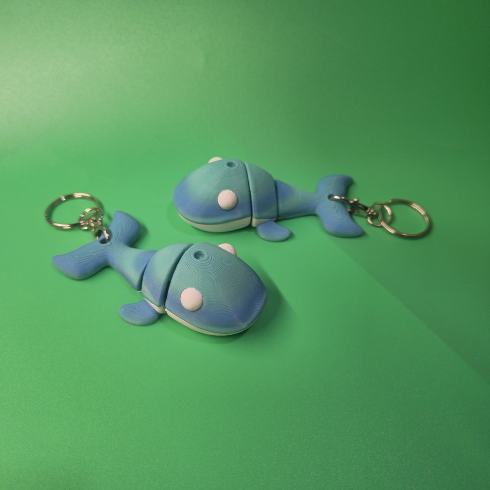 FLEXI WHALE KEYCHAIN 3D PRINT ARTICULATED