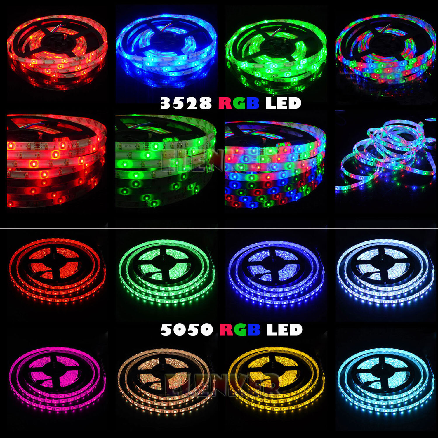 Wholesale LED Strip Lights 3528 5050 5M/10M/15M/20M RGB SMD 12V Roll Waterproof