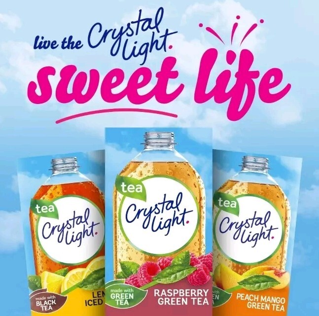 6 Pack Crystal Light On-the-Go Raspberry Green Tea Drink Mix 60 Packets