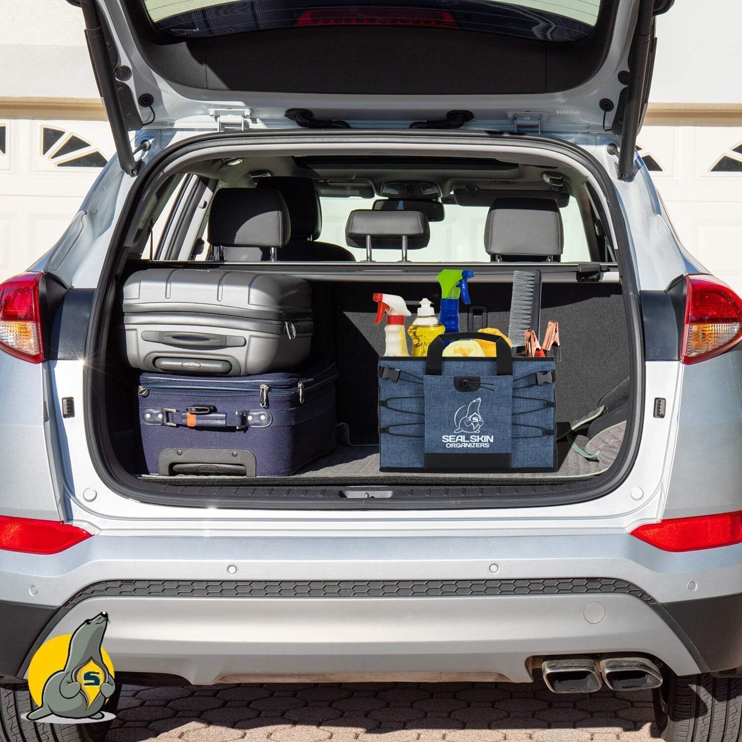 XXL Car Trunk Organizer SUV Trunk Collapsible Cargo Storage Fold Box With Lid