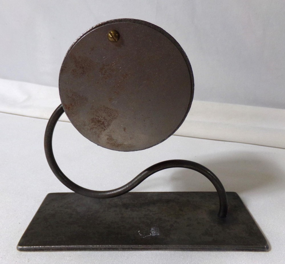 Mid Century Modern Memphis Bent Iron & Copper Table Clock