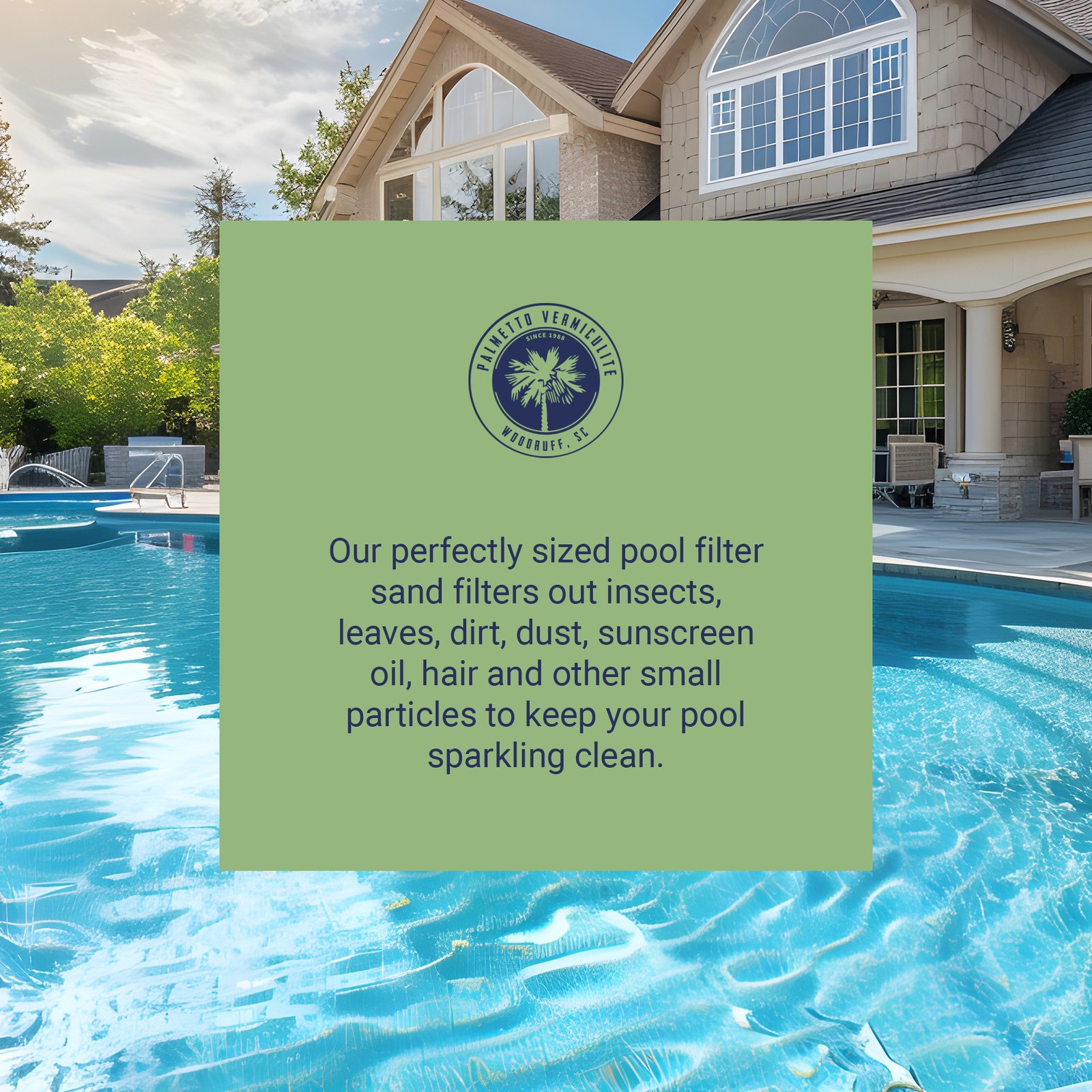 Palmetto Filter Sand for Residential and Commercial Pool Sand Filters, 50 Pound