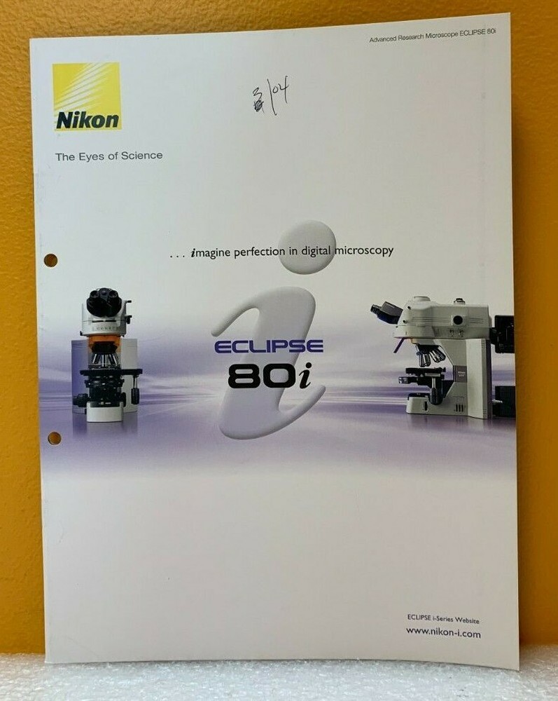 Nikon Inc. 2003 Advanced Research Microscopes Eclipse 80i Catalog.