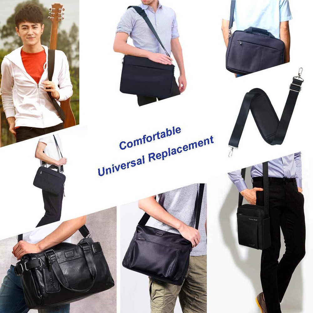 BOMKEE 59" Briefcase Shoulder Strap Universal Replacement 59 Inch, Black