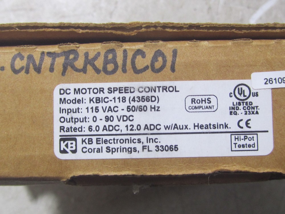 NEW KB Electronics KBIC-118 DC Motor Speed Control