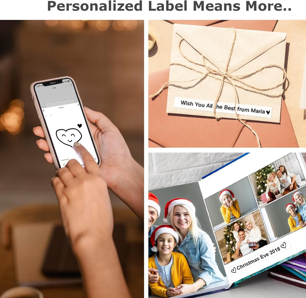 E10 Bluetooth Label Maker Machine with Tape, Continuous Waterproof Label, Ver...