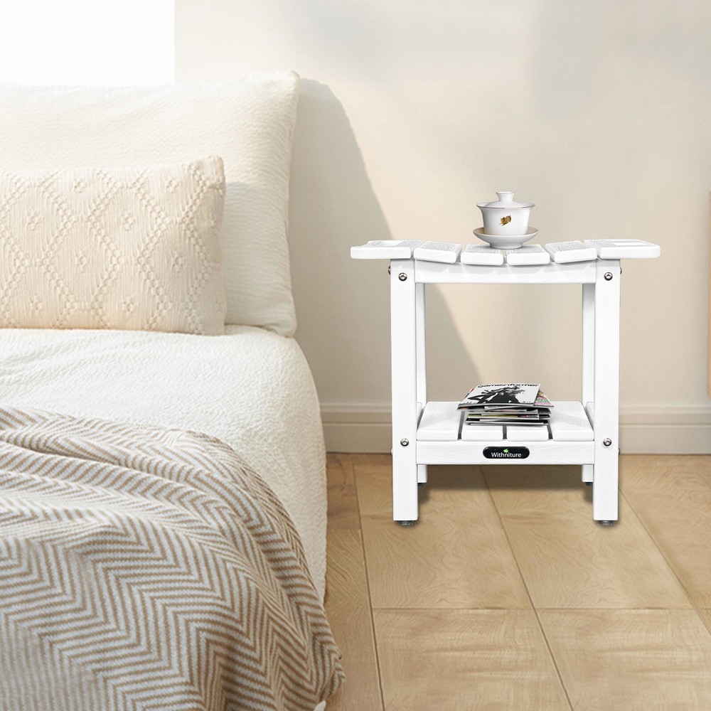 HDPE Shower Bench Inside Shower Stool with Space-Efficient Storage Shelf