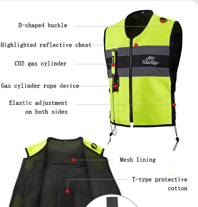 Air Vest Protective Inflatable Turtle Motorcycle Safety