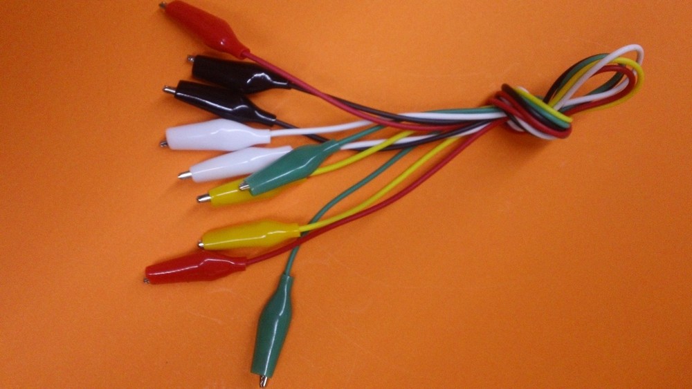 5pcs 50cm Double-ended Crocodile Clips Cable Alligator Clips testing wire DC AC