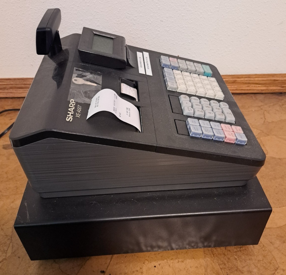 Sharp Model XE-A507 Electric thermal Cash Register complete