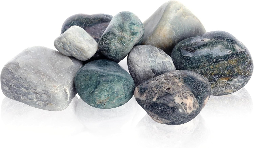 Marble Pebble Set, Solid Aquarium Decorations, Green