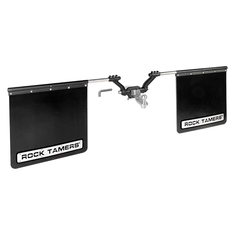 ROCK TAMERS 2" HUB MUDFLAP  SYSTEM MATTE BLACK / STAINLESS