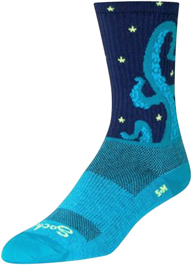 SockGuy Kraken Crew Socks Large/XL Blue
