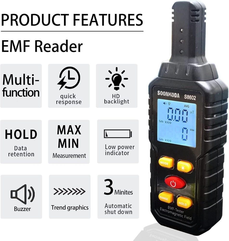 3-in-1 EMF Meter - Electromagnetic Field Tester