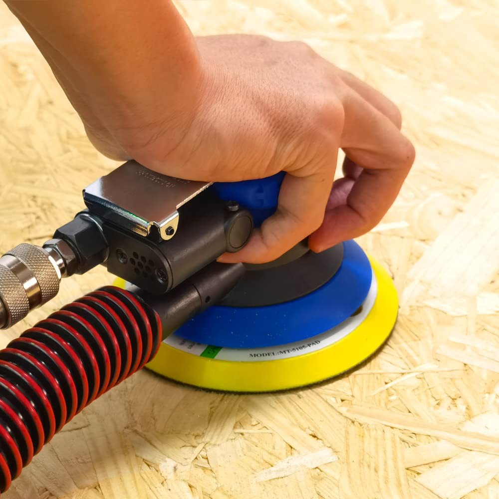 Meite 6" Random Orbital Air Sander - Variable Speed, Low Vibration, Dust Coll.