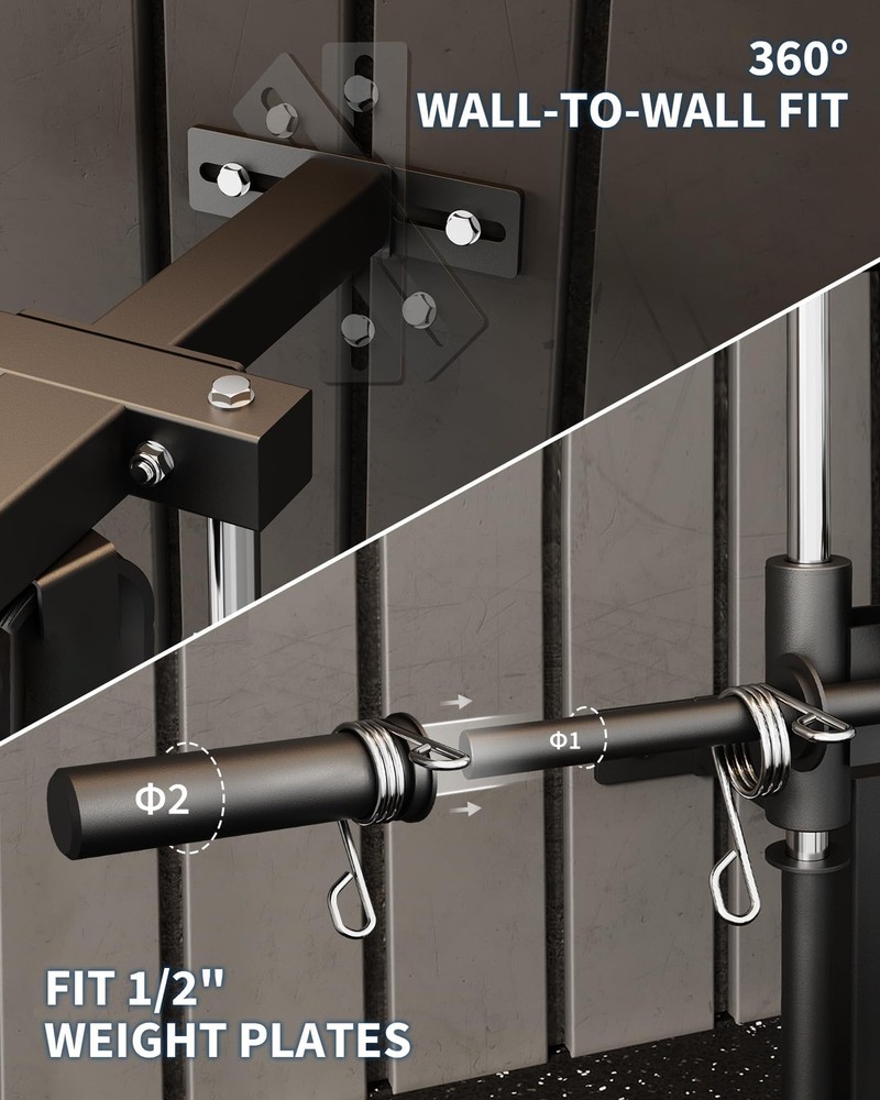 ⭐Wall Mount Cable Station,Adjustable Dual Pulley Cable Crossover Machine Home Gy