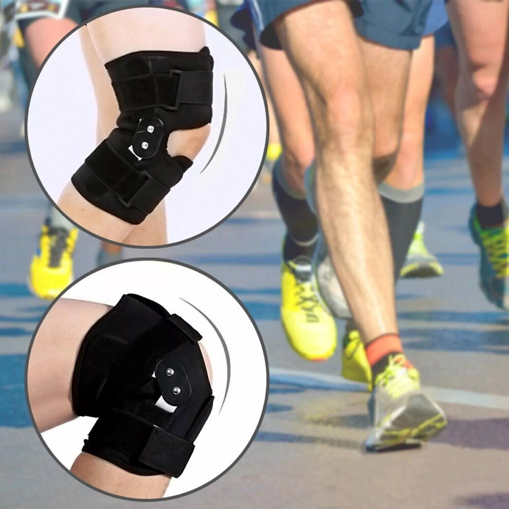 Hinged Knee Brace Compression Sleeve Joint Support Open Patella Stabilizer Wrap