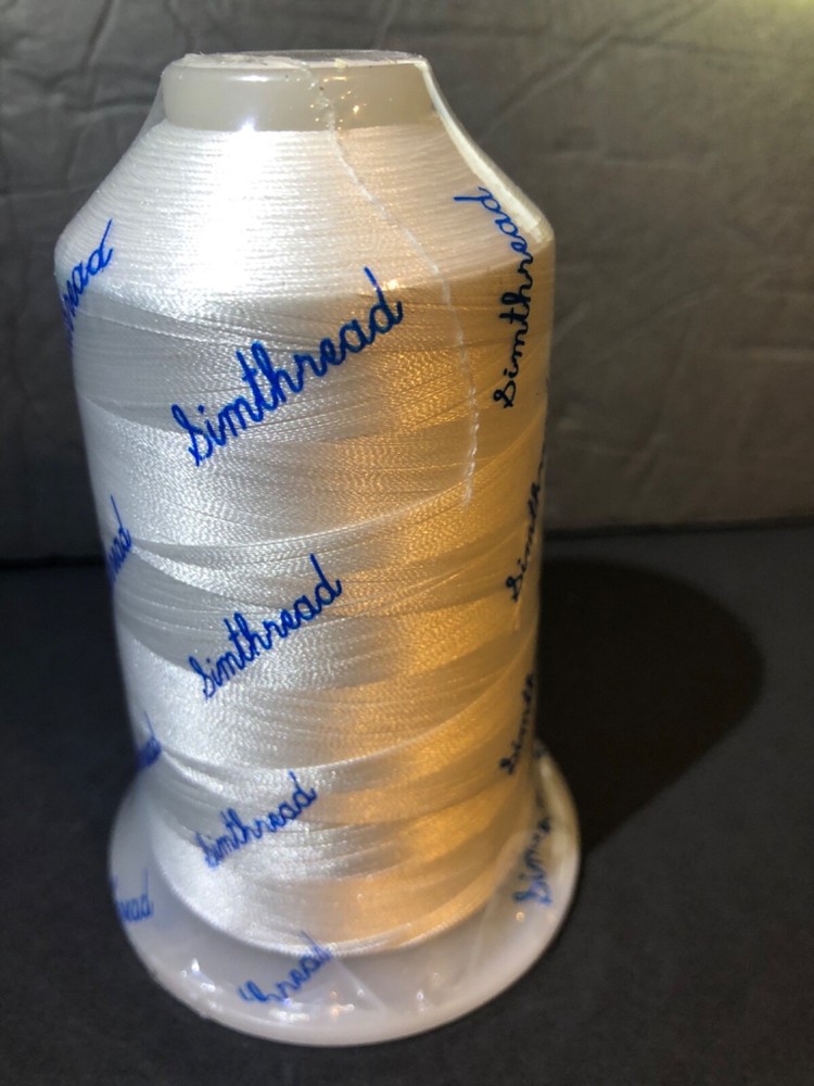 Embroidery Thread 5500 Yards White 001 100% Polyester