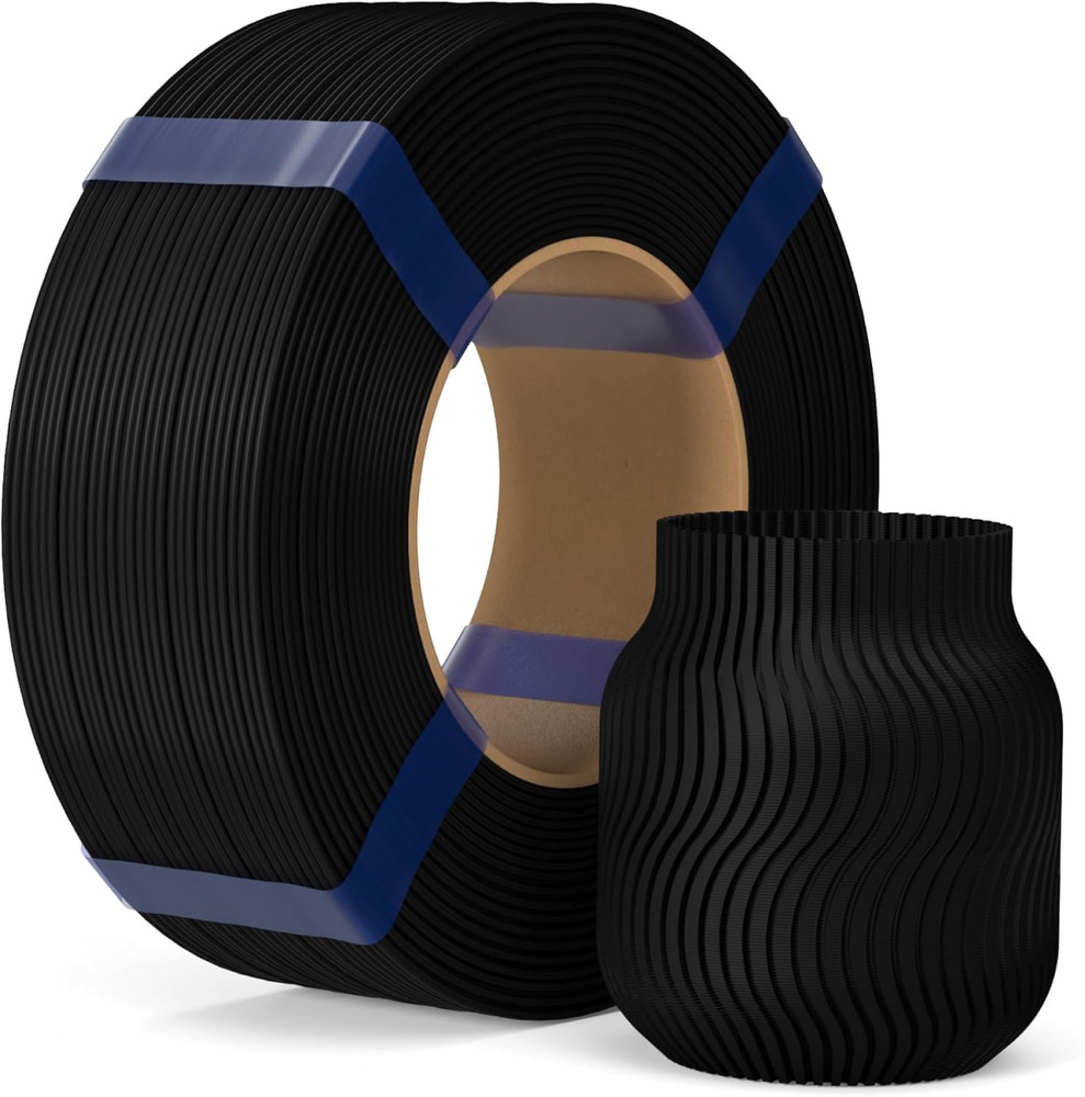 PLA Basic Refill Filament 1.75Mm Black 1KG, 3D Printer Filament No Spool Dimensi