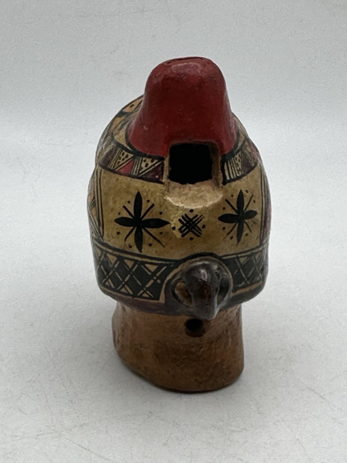 Peruvian Flute Whistle Pendant Musical Instrument Head Design Hand Made