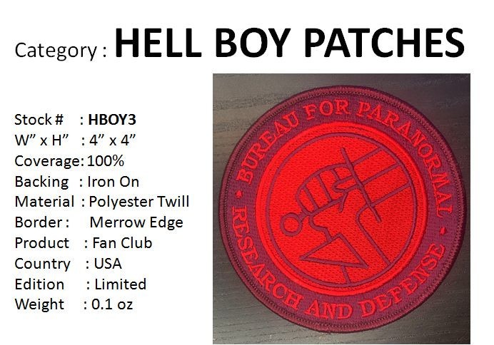 HELLBOY BPRD AGENT PATCH - HBOY3