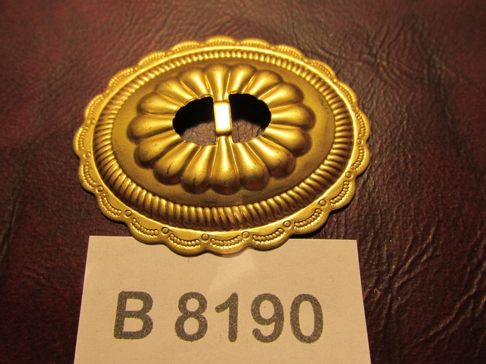 # B8190 OVAL  CONCHO 6 pcs  SOLID BRASS  SLOTTED CONCHO  NEW !  Leather belts
