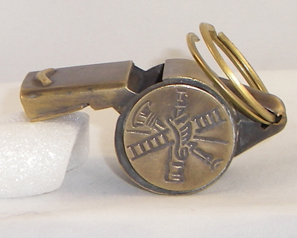 Brass Working Fireman Firefighter Ladder Whistle