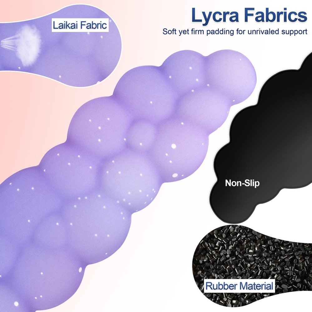 Cloud Wrist Rest Set for Keyboard and Mouse, Includes Cute Coaster, with Comp...