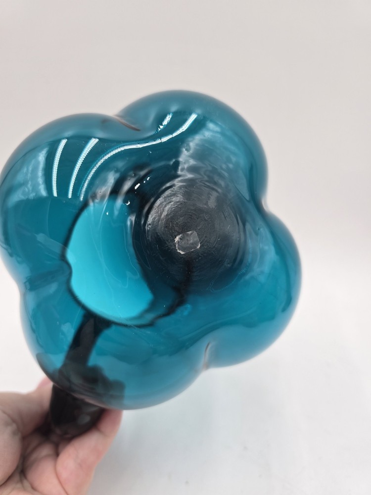 Hand Blown Small Blue Glass Pitcher
