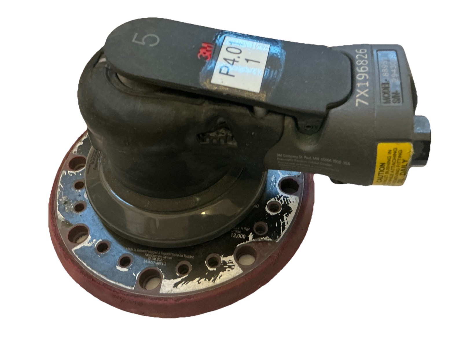 3M Pneumatic Random Orbital Sander, 88950, 6 in, Variable Speed 3/16” Orbit