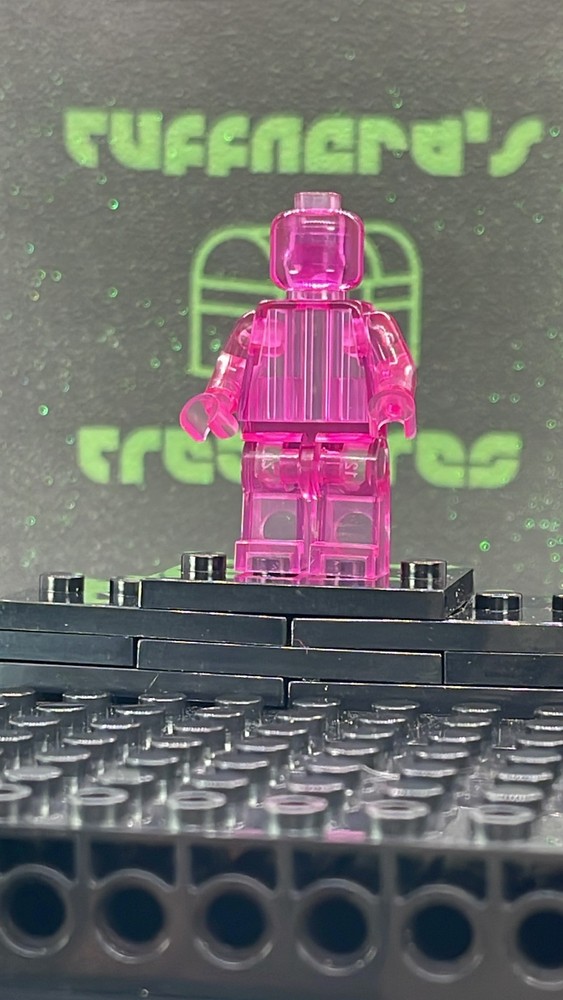 CUSTOM BLANK MOC TRANSPARENT HOT PINK MINIFIG