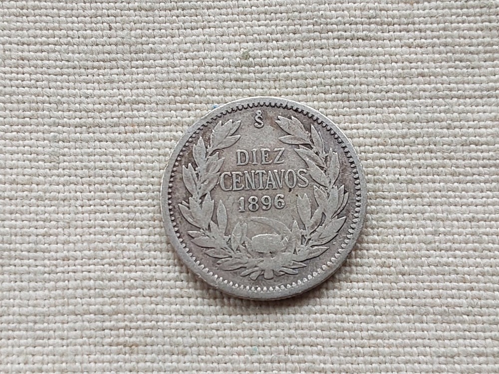 Chile 1896 silver 10 Centavos