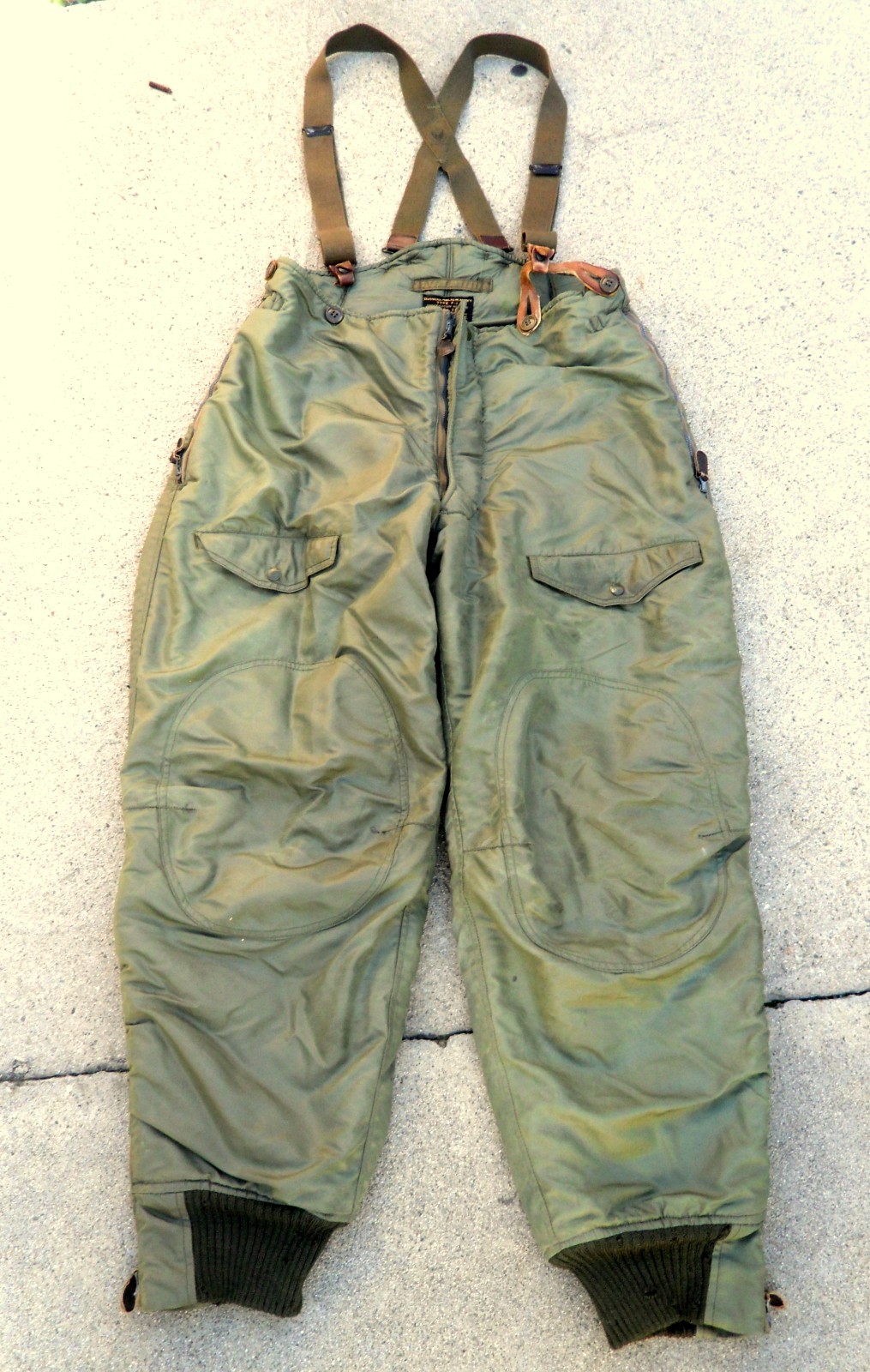 Vtg 50s US Air Force Type F-1 Aircrew Trousers Flight Pants Sz 36 Crown Zipper