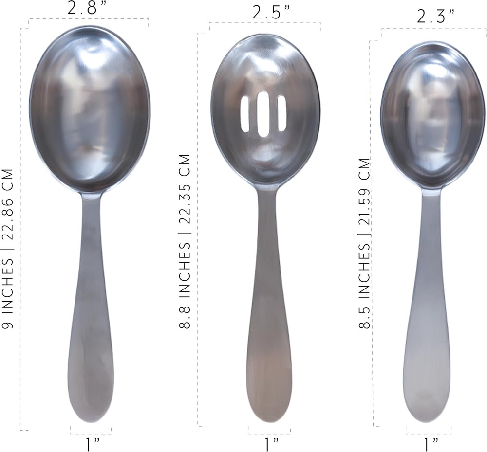 Darware Portion Control Serving Spoons Set (6pc) – Stainless Steel 1/4, 1/
