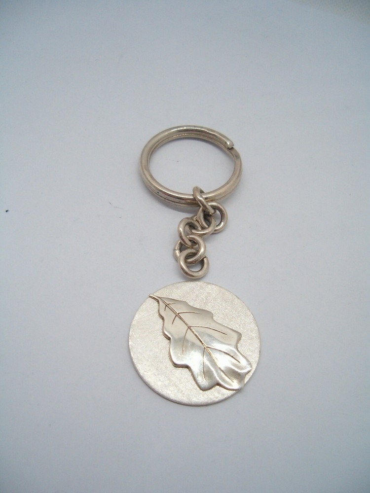925 Silver OAK LEAF Keychain -